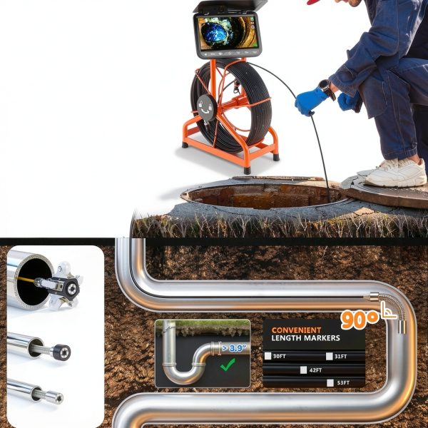 2026 New 7" Sewer Camera HD 1080P with 32GB DVR Twist Unlock System-5