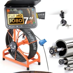 2026 New 7" Sewer Camera HD 1080P with 32GB DVR Twist Unlock System-0