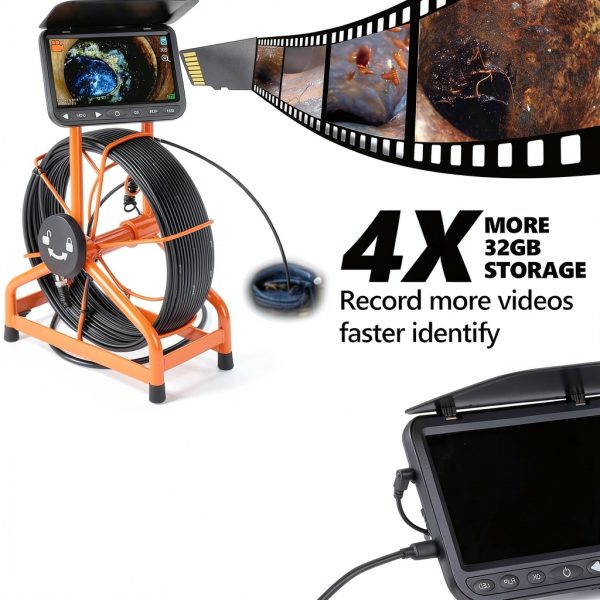 2026 New 7" Sewer Camera HD 1080P with 32GB DVR Twist Unlock System-3